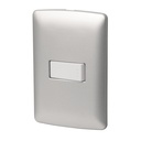 Placa armada 1 interruptor sencillo plata, línea Italiana PA-APSE-IP