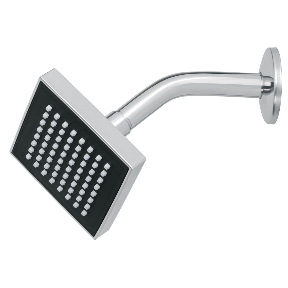 Regadera cuadrada ABS 4' acabado cromo con brazo, Foset R-403