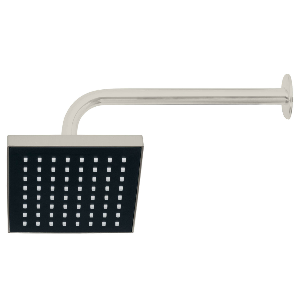Regadera cuadrada ABS 6' acabado satín con brazo, Foset R-404N