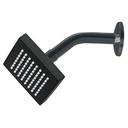 Regadera cuadrada ABS 4' acabado negro mate con brazo, Foset R-403M