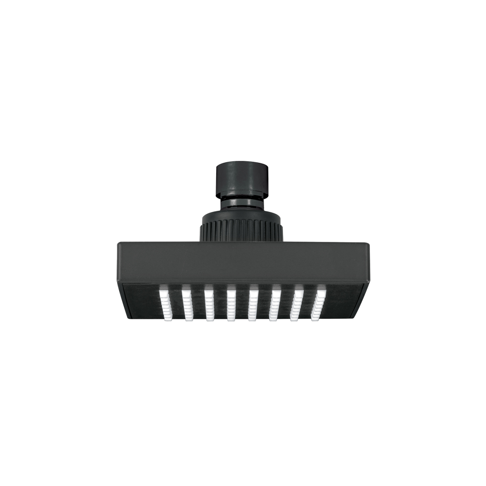 Regadera cuadrada ABS 4' acabado negro mate sin brazo, Foset R-403SM