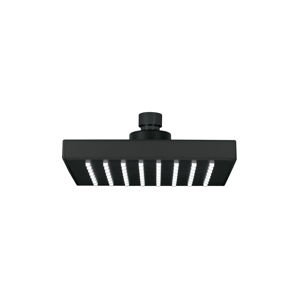 Regadera cuadrada ABS 6' acabado negro mate sin brazo, Foset R-404SM