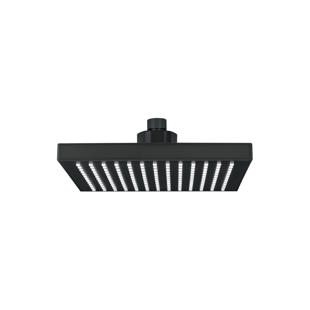 Regadera cuadrada ABS 8' acabado negro mate sin brazo, Foset R-405SM