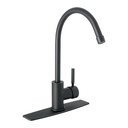 Monomando para fregadero, cuello alto, negro mate, Tubig TBF-83M