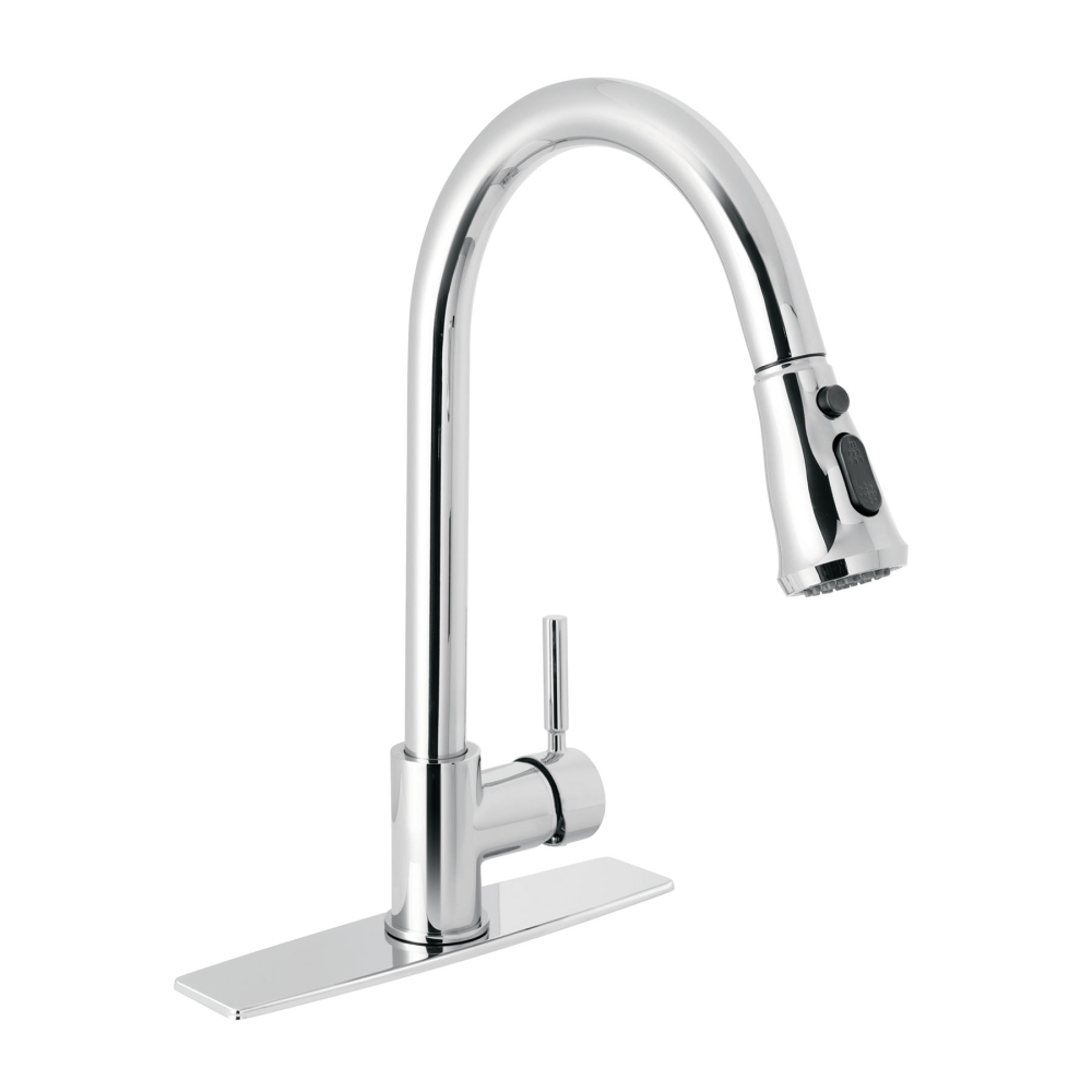 Monomando para fregadero, cuello extraible, cromo, Tubig TBF-84