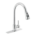 Monomando para fregadero, cuello extraible, cromo, Tubig TBF-84