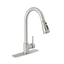 Monomando para fregadero, cuello extraible, satín, Tubig TBF-84N
