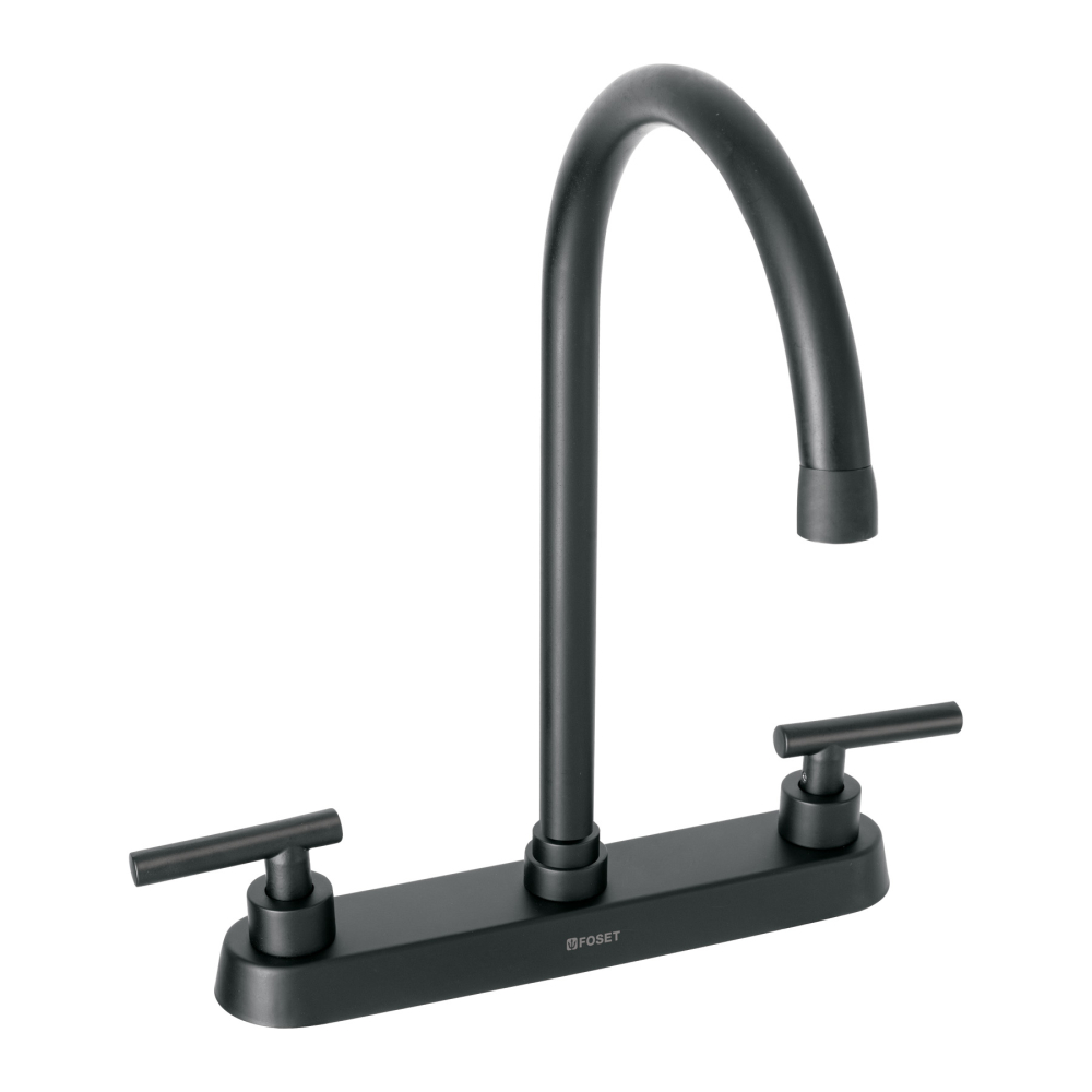 Mezcladora para fregadero,manerales palanca,negro mate,Tubig TBF-82M