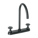Mezcladora p/fregadero,manerales redondos,negro mate,Tubig TBF-81M