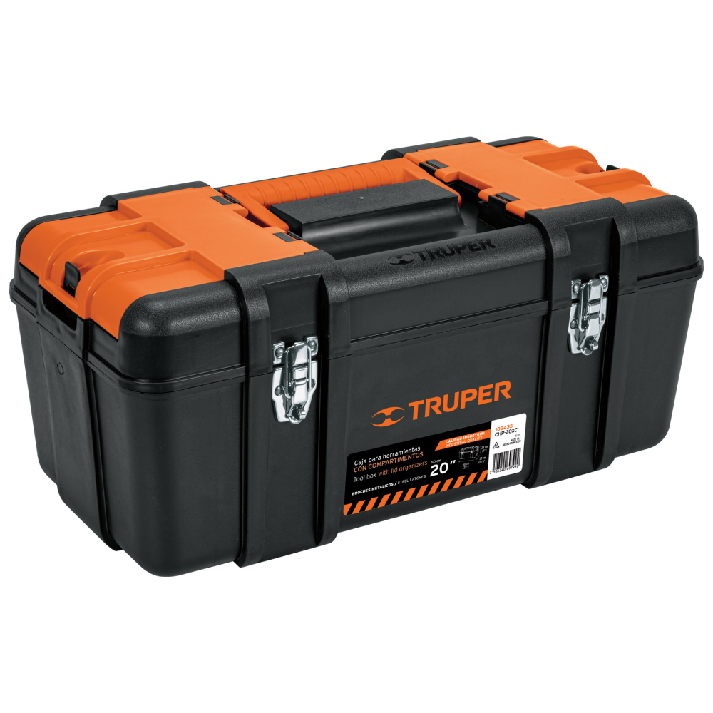 Caja para herramienta 20' c/compartimentos,broches metálicos CHP-20XC