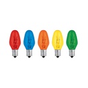 Caja con 50 focos incandescentes de colores base E12 7.5W FI-50C