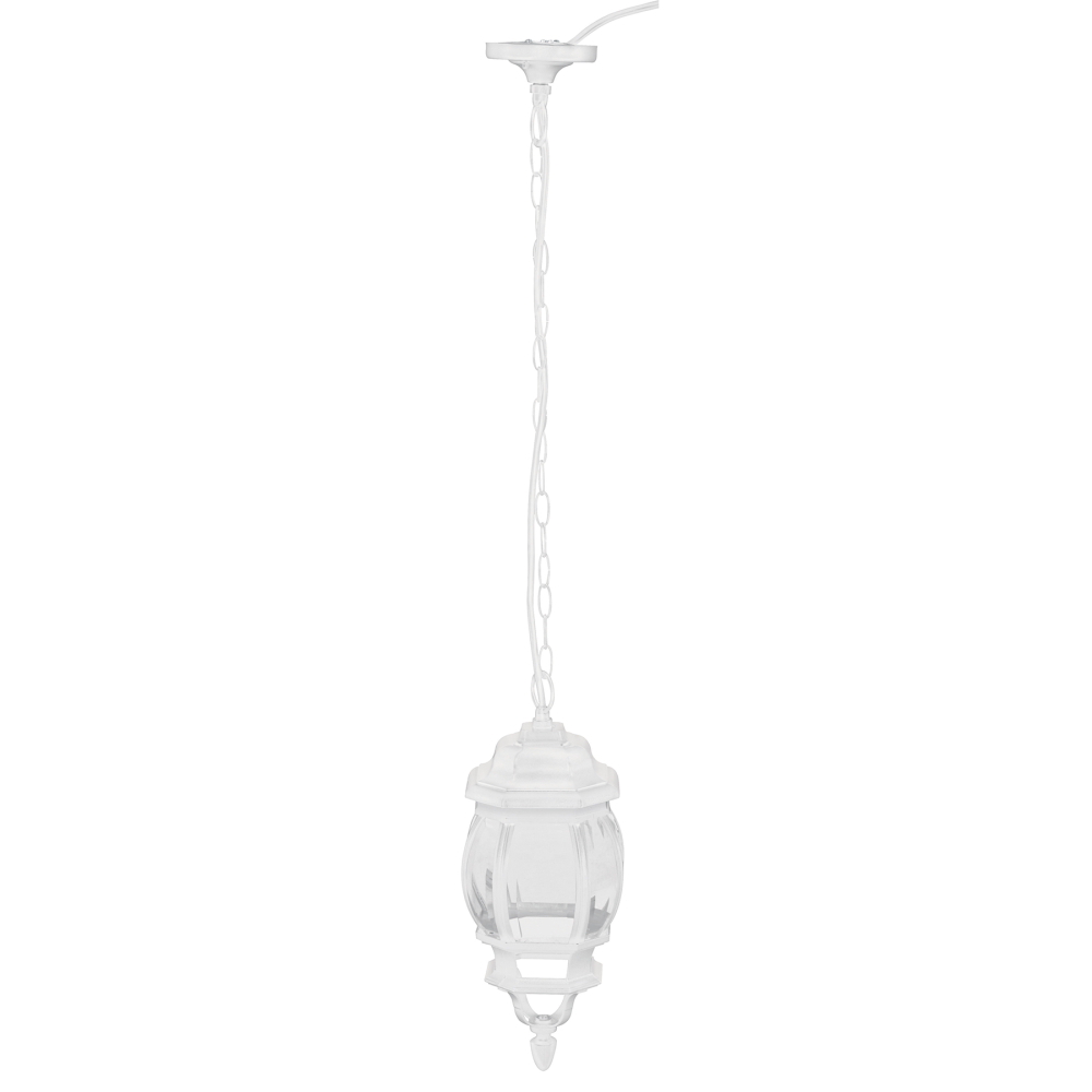 Arbotante tipo farol tradicional colgante p/exterior, blanco COL-100S