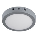 Luminario LED tipo plafón 12 W, redondo, luz de día, gris PLA-215L
