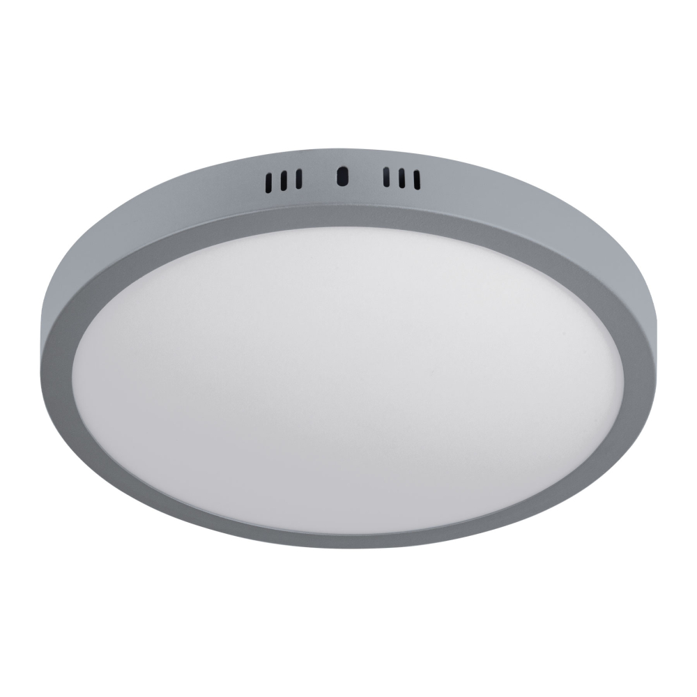 Luminario LED tipo plafón 24 W, redondo, luz de día, gris PLA-217L
