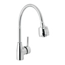 Monomando para fregadero con cuello flexible, cromo, Tubig TBF-87