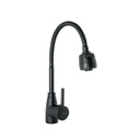Monomando para fregadero con cuello flexible, negro, Tubig TBF-87M