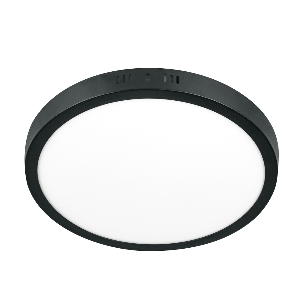 Luminario LED tipo plafón 24 W, redondo, luz de día, negro PLA-229L