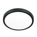 Luminario LED tipo plafón 24 W, redondo, luz de día, negro PLA-229L