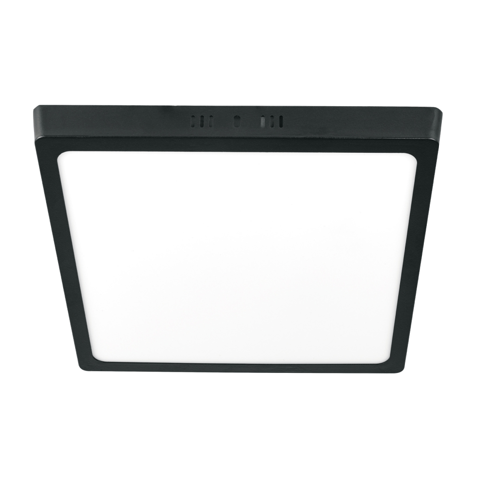 Luminario LED tipo plafón 24 W, cuadrado, luz de día, negro PLA-233L