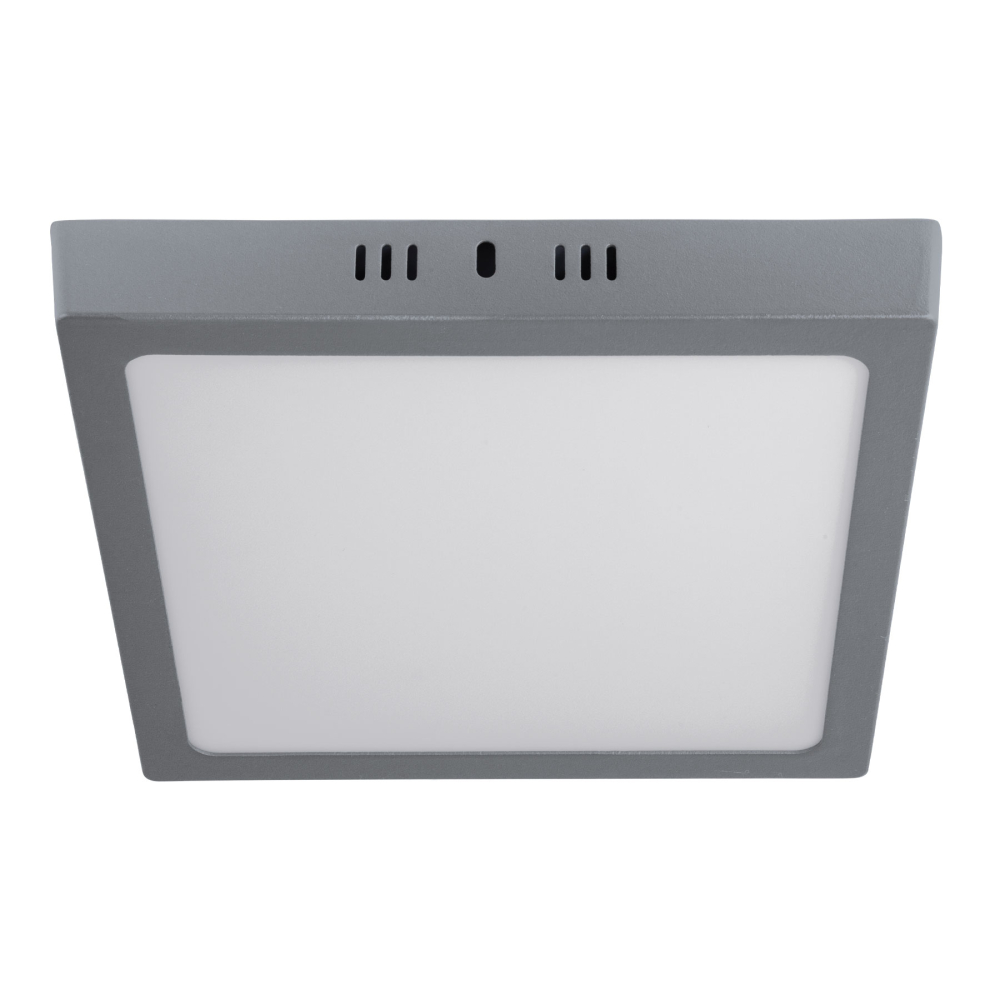 Luminario LED tipo plafón 18 W, cuadrado, luz de día, gris PLA-220L