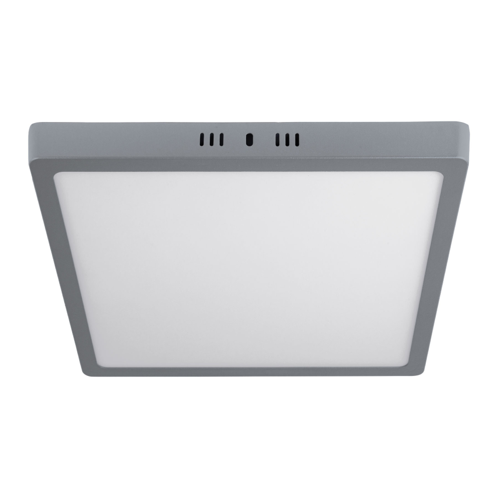 Luminario LED tipo plafón 24 W, cuadrado, luz de día, gris PLA-221L
