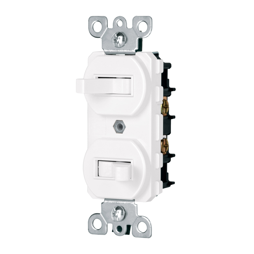 Interruptor dúplex de palanca, Standard, blanco, Volteck APDO-SB