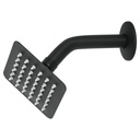Regadera cuadrada 4', acero inox, con brazo, negro, Túbig R-413M