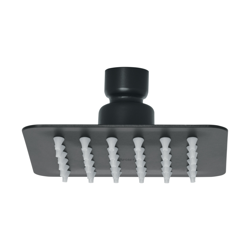 Regadera cuadrada 4', acero inox, sin brazo, negro, Tubig R-413SM
