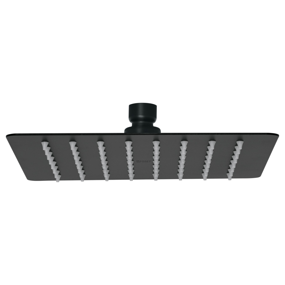 Regadera cuadrada 8', acero inox, sin brazo, negro, Túbig R-415SM