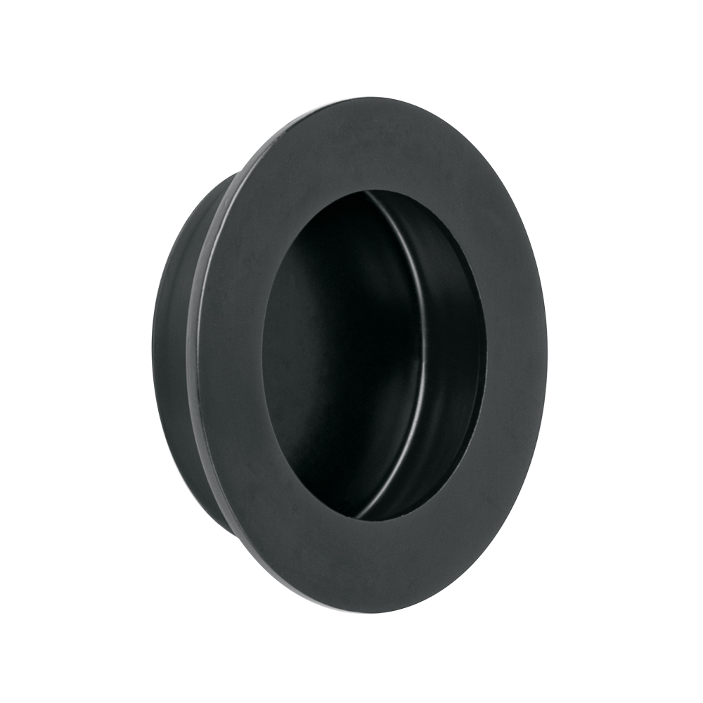 Jaladera de embutir circular No. 4 acabado negro JALED-64