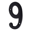 Número 9 de latón sólido 4', negro,  HERMEX NUCH-9N