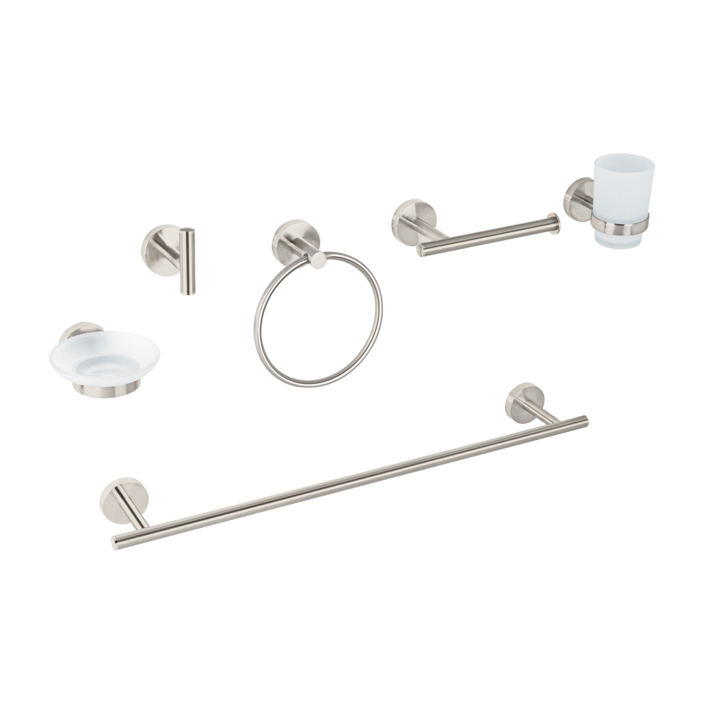 Juego de 6 accesorios para baño acabado satín, Foset Tubig TBA-7000N