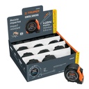 Flexómetro Gripper 5.5m cinta 25mm display box con 12 piezas FH-55MC