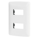 Placa 2 módulos de ABS, línea Italiana, color blanco PPDO-IB