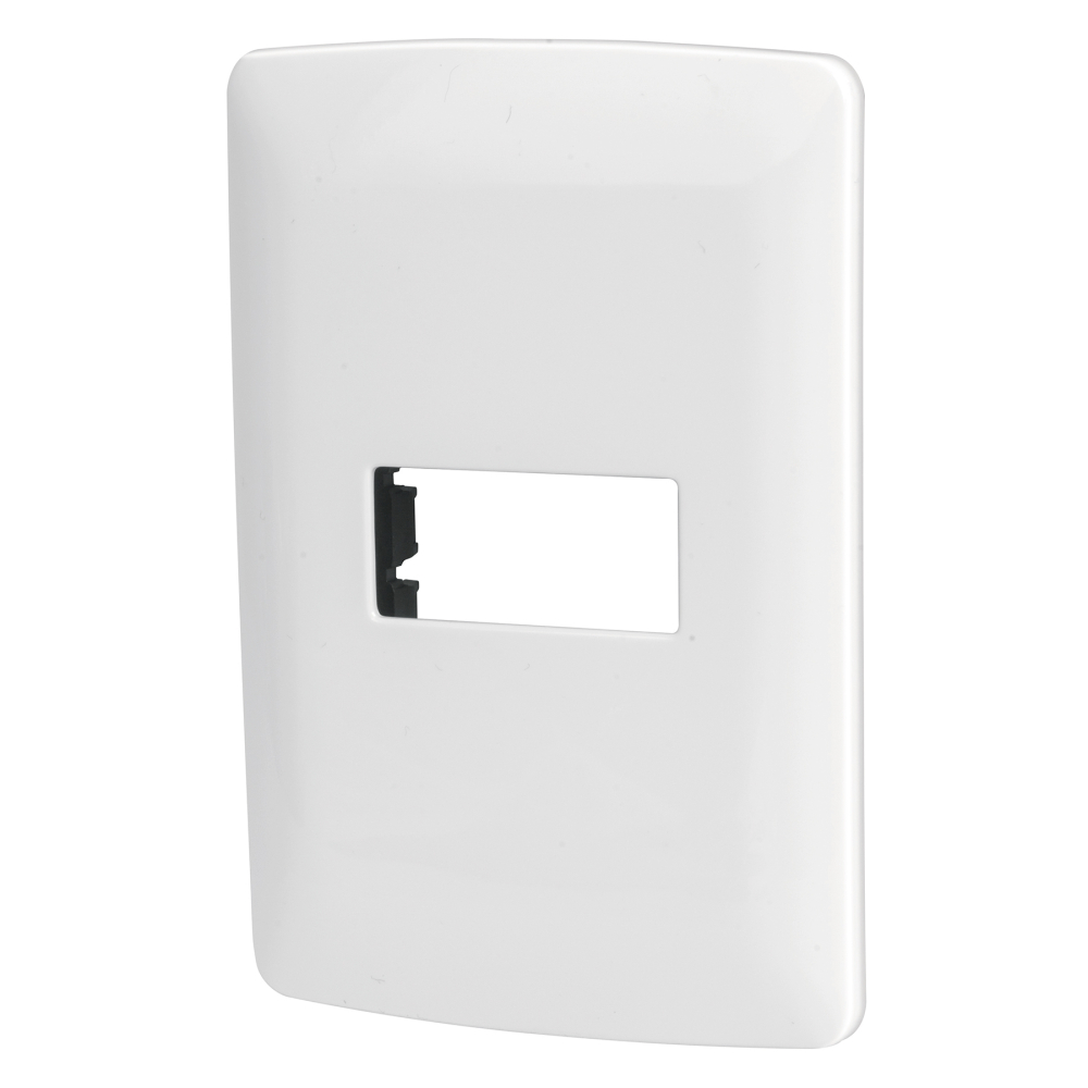 Placa 1 módulo de ABS, línea Italiana, color blanco, Volteck PPSE-IB