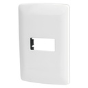 Placa 1 módulo de ABS, línea Italiana, color blanco, Volteck PPSE-IB