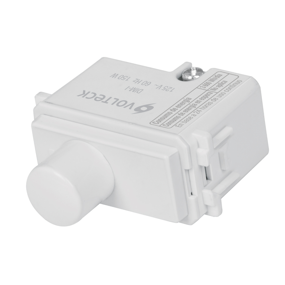 Dimmer giratorio, línea Italiana, color blanco, Volteck DIM-IB