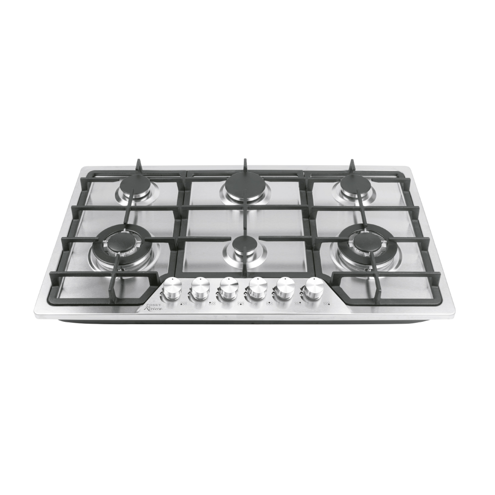 Parrilla gas empotrable 90cm, 6 quem, acero inox, Riviera PAE-906GA