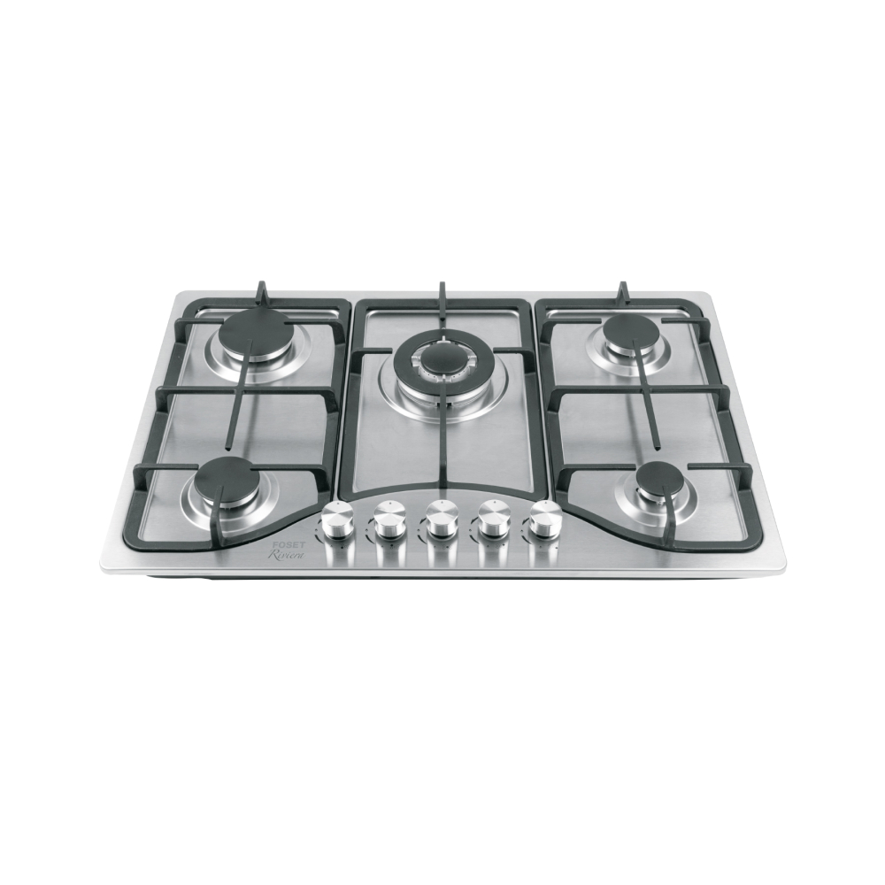 Parrilla gas empotrable 75cm, 5 quem, acero inox, Riviera PAE-755GA