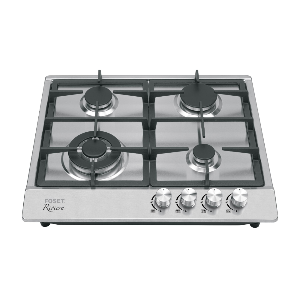 Parrilla gas empotrable 60cm, 4 quem, acero inox, Riviera PAE-604GA