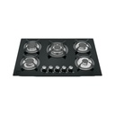 Parrilla gas empotrable 75cm, 5 quem, vidrio negro, Riviera PAE-755GV
