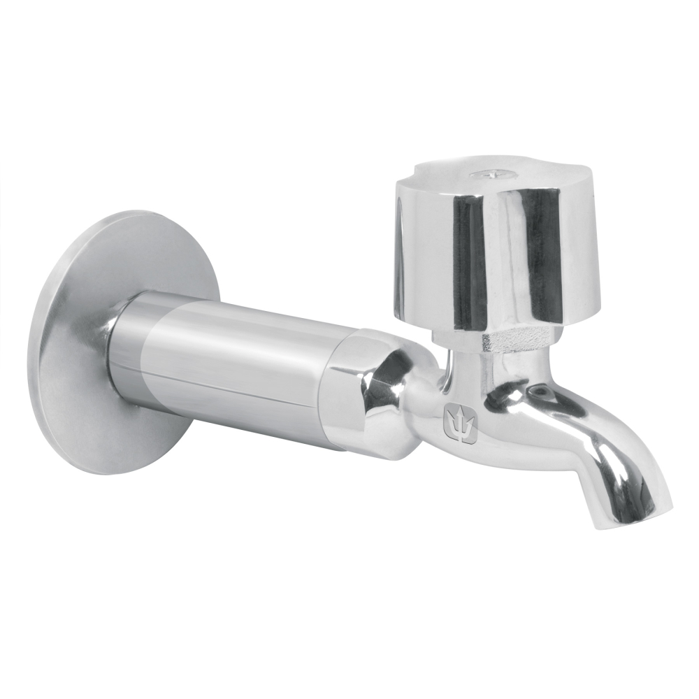 Llave 1/2' para fregadero con niple y chapeton, cromo, BASIC LL-F