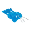Sapo 2' para WC, PVC, azul, cadena plástica, Foset SA-006