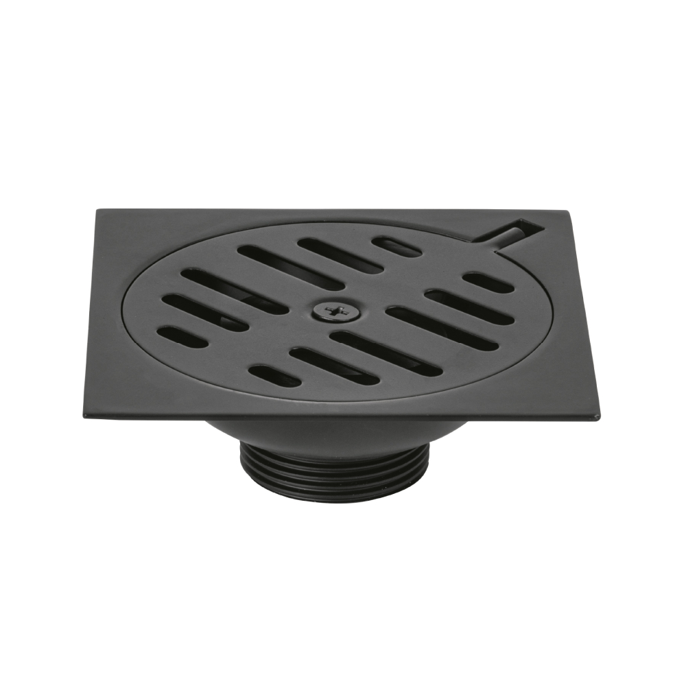 Resumidero cuadrado 4'x4', metálico, negro, Foset Basic RS-601M