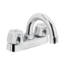 Mezcladora 4' para lavabo, cuello curvo, cartucho compresión M-050-C