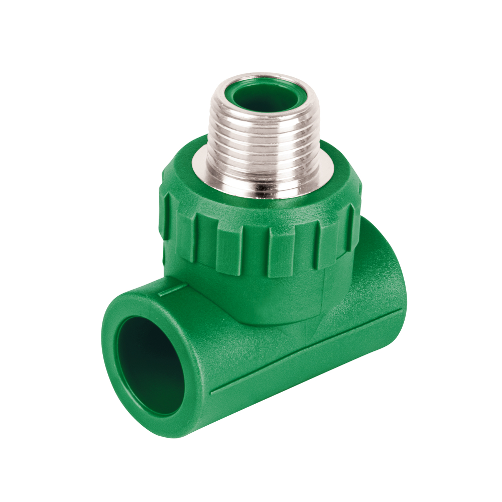 Tee macho de PPR 1/2' con inserto metálico, Foset CV-711