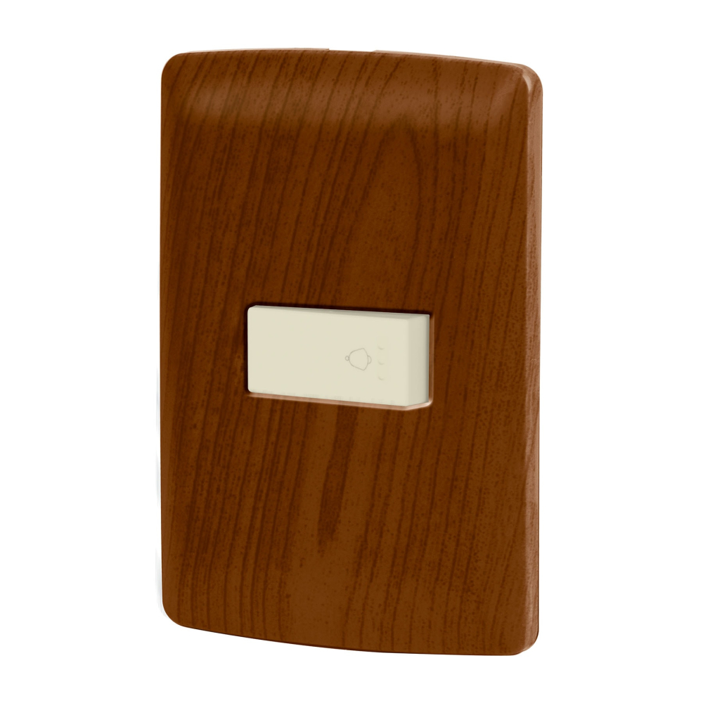 Placa armada con timbre madera, línea Italiana, Volteck PA-TI-IM