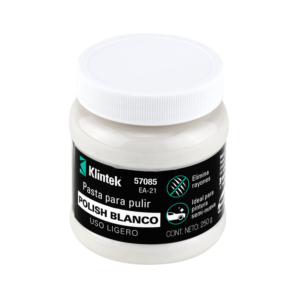 Polish en pasta blanca para auto, 250 g, uso ligero, KLINTEK EA-21