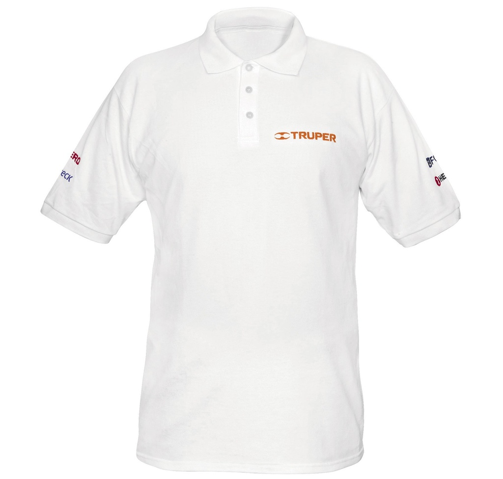 Playera polo para hombre, blanca, CH, Truper POL-BC-C