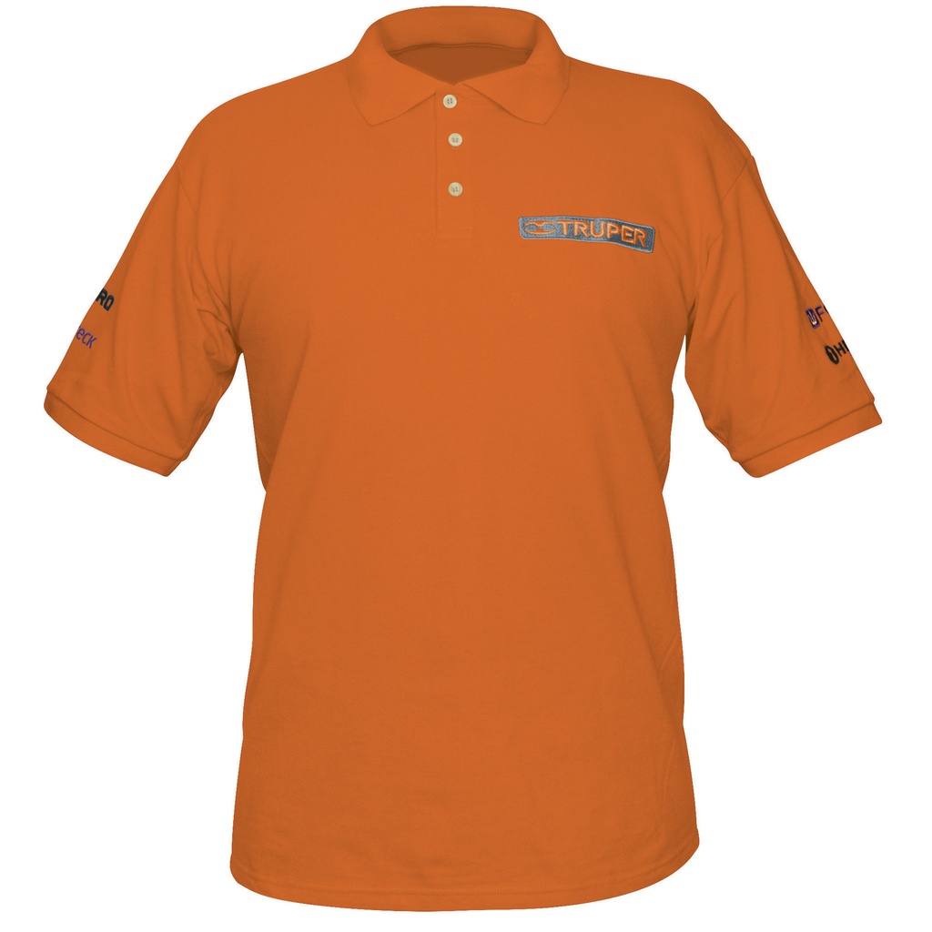 Playera polo para hombre, naranja, CH, Truper POL-NC-C
